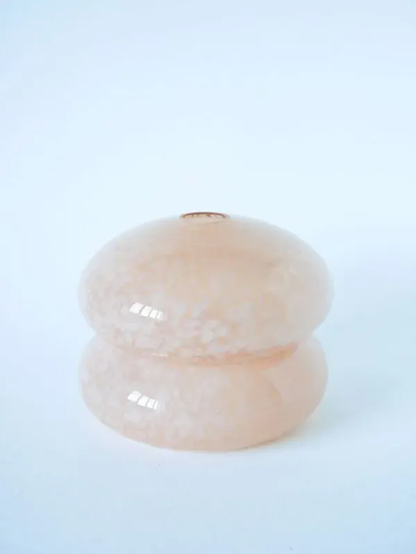 Illustration numéro 4 du produit petite suspension lisse en verre de Clichy, Rose, Art Déco, 1930