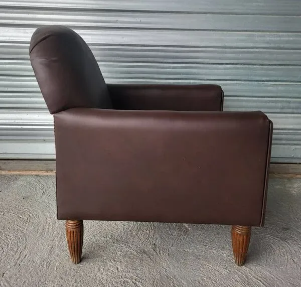 Illustration numéro 4 du produit Authentique ancien fauteuil club inclinable Art Déco Vintage