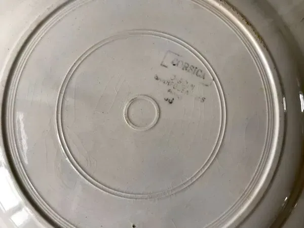 Illustration numéro 4 du produit Plat rond Digoin Sarreguemines modèle Corsica années 40