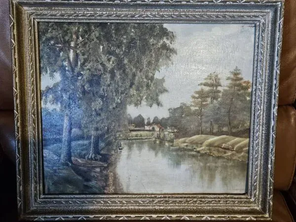 Illustration numéro 4 du produit Tableau peinture sur carton ( Barbizon)  Paysage