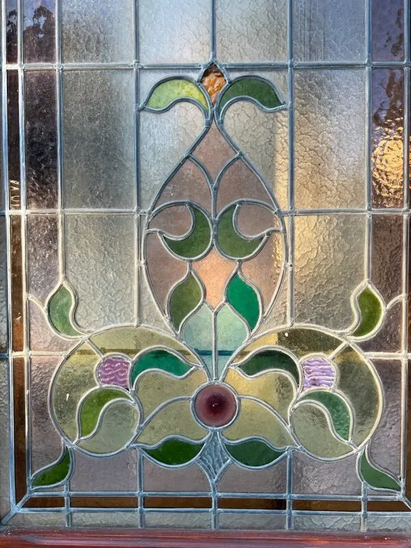 Illustration numéro 4 du produit Portes de magasin fin XIXem, devanture de mercerie avec vitraux Art Nouveau