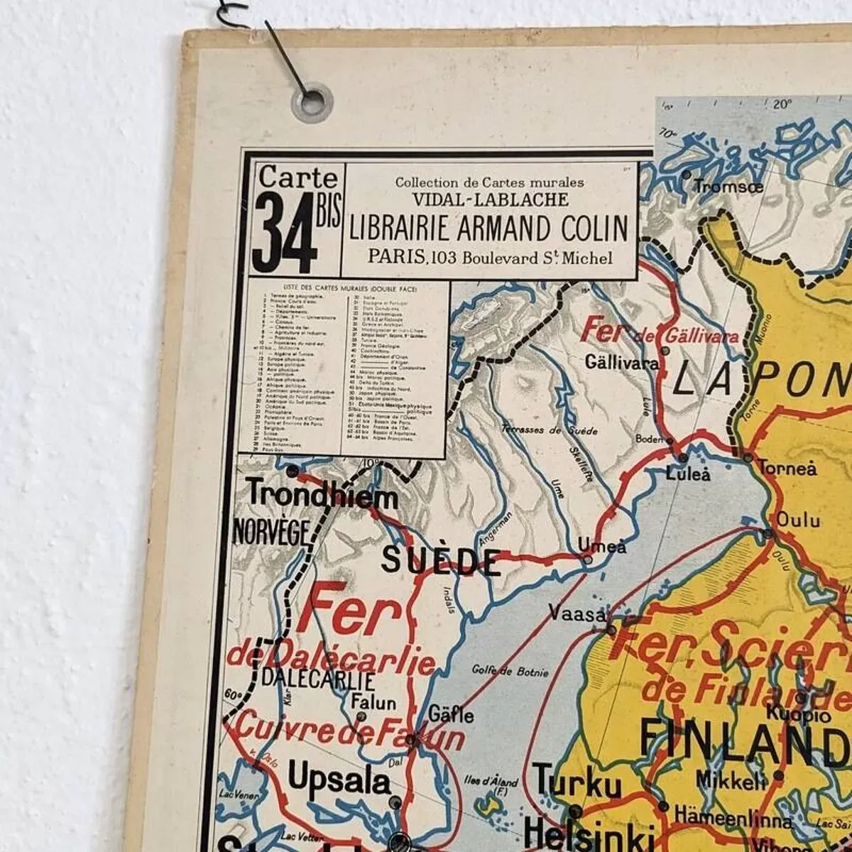 Illustration numéro 4 du produit Carte scolaire vidal lablache - n°34 urss et finlande