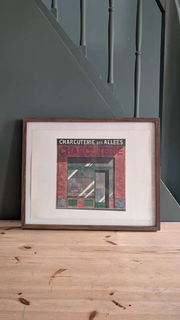 Illustration numéro 4 du produit Lithographie ''Charcuterie des Allées'' – Catherine d'Ortoli