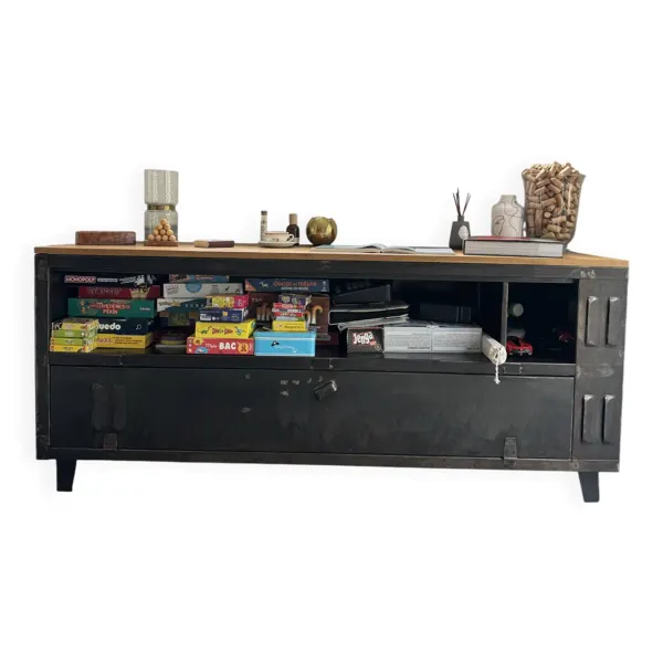 Illustration numéro 4 du produit Meuble TV ou rangement en bois et métal