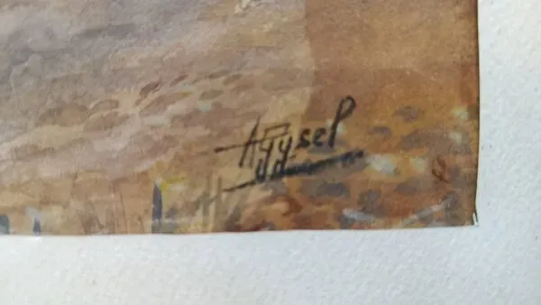 Illustration numéro 4 du produit Aquarelle 1907 d'Albert Gysel rivière la bourre vers la motte au bois nord