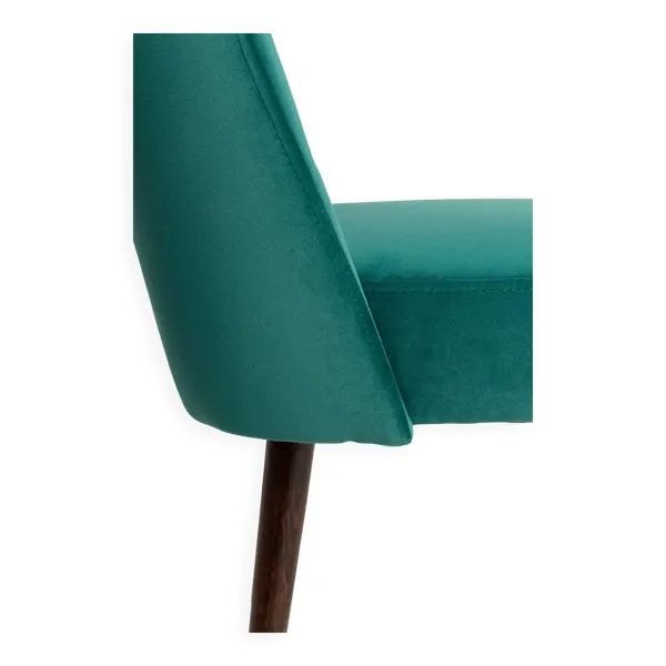 Illustration numéro 4 du produit Chaise « shell » en velours crème et bois, Pologne, 1960s