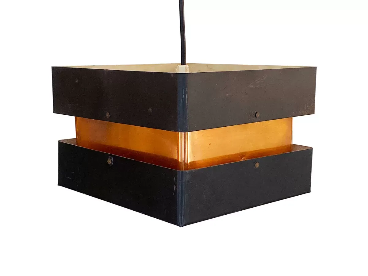 Illustration numéro 4 du produit Suspension en cuivre et métal noir. danemark années 1960