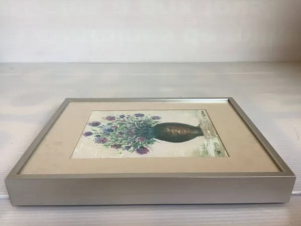 Illustration numéro 4 du produit Petit tableau bouquet de fleurs huile sur carton signée