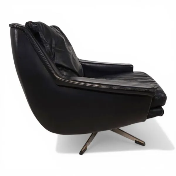 Illustration numéro 4 du produit fauteuil en cuir noir ESA 802 par Werner Langenfeld, 1970