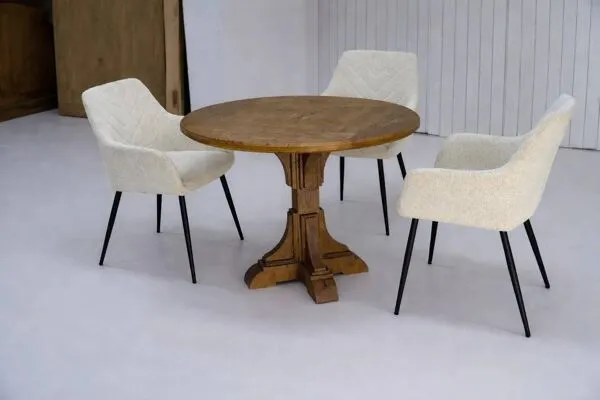 Illustration numéro 4 du produit Table ronde en bois récupéré