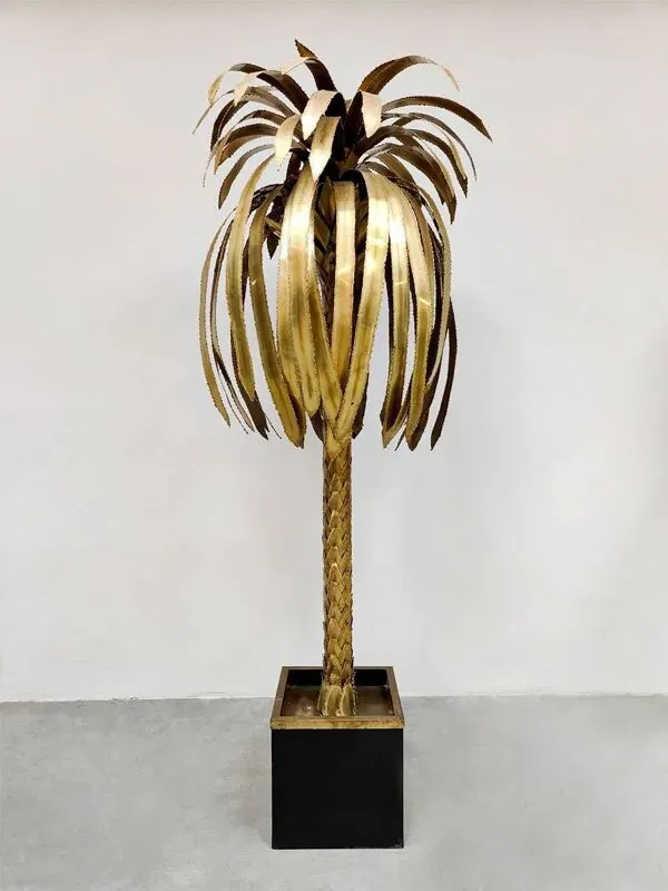 Illustration numéro 4 du produit Lampadaire palmier vintage en laiton Maison Jansen
