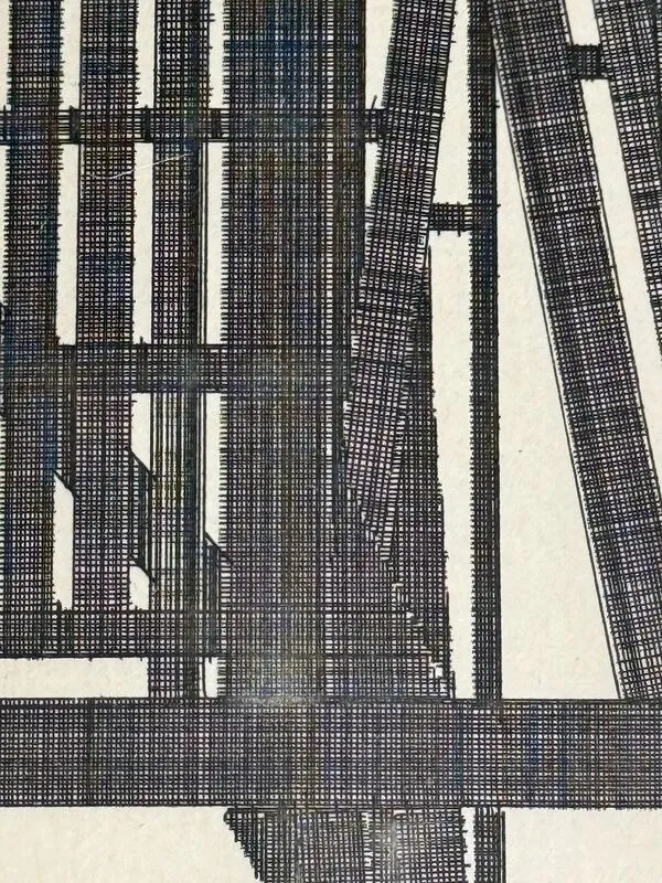 Illustration numéro 4 du produit Lithographie Rasmus Nellemann signée 1976 structure industrielle