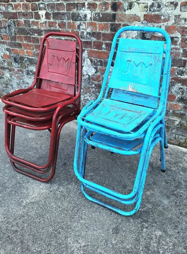 Illustration numéro 4 du produit Lot de 6 chaises vintage JYM, meubles sièges industriels