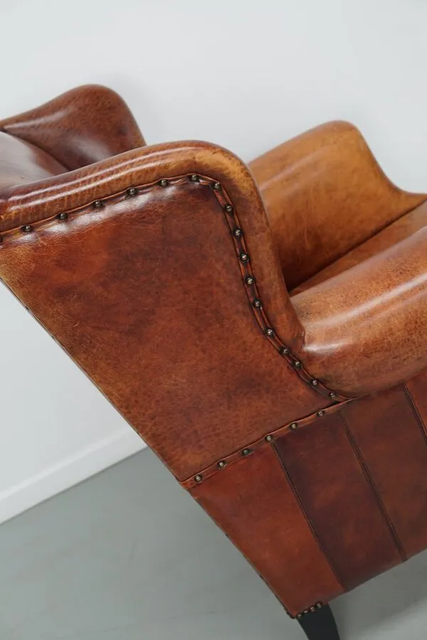 Illustration numéro 4 du produit Fauteuil club néerlandais vintage en cuir cognac, années 1970