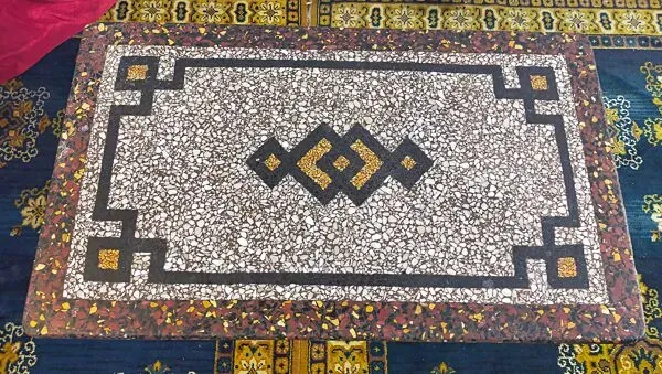 Illustration numéro 4 du produit Table de bistrot début XXème piètement en fonte et plateau Terrazzo