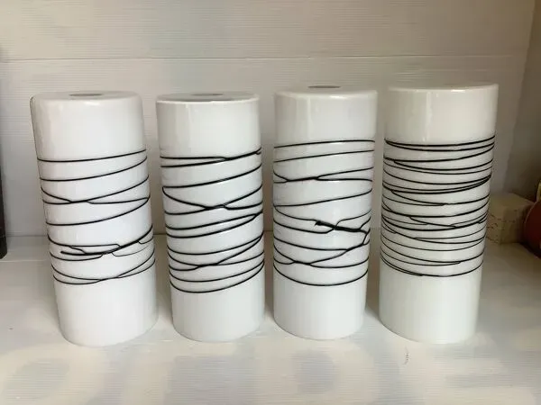 Illustration numéro 4 du produit Quatre globes tulipes Murano pour suspension cascade