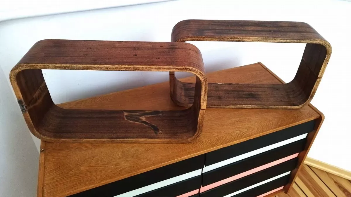 Illustration numéro 4 du produit Étagères Décoratives tchèques attribuées à Ludvik Volak  1960s, Set de 3