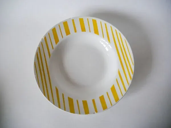 Illustration numéro 4 du produit Lot de 4 creuses digoin sarreguemines rayures jaunes 1950