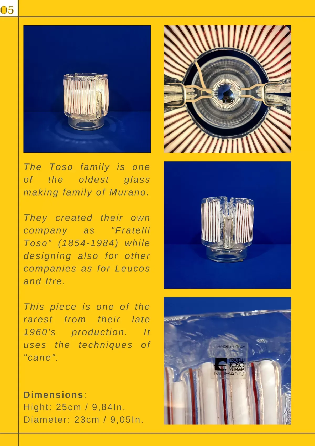 Illustration numéro 4 du produit Lampe de table Fratelli Toso 1960's Murano