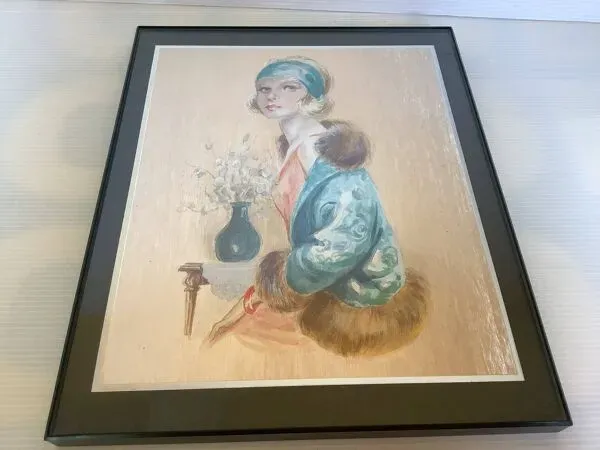 Illustration numéro 4 du produit Portrait de femme art déco couleurs irisées