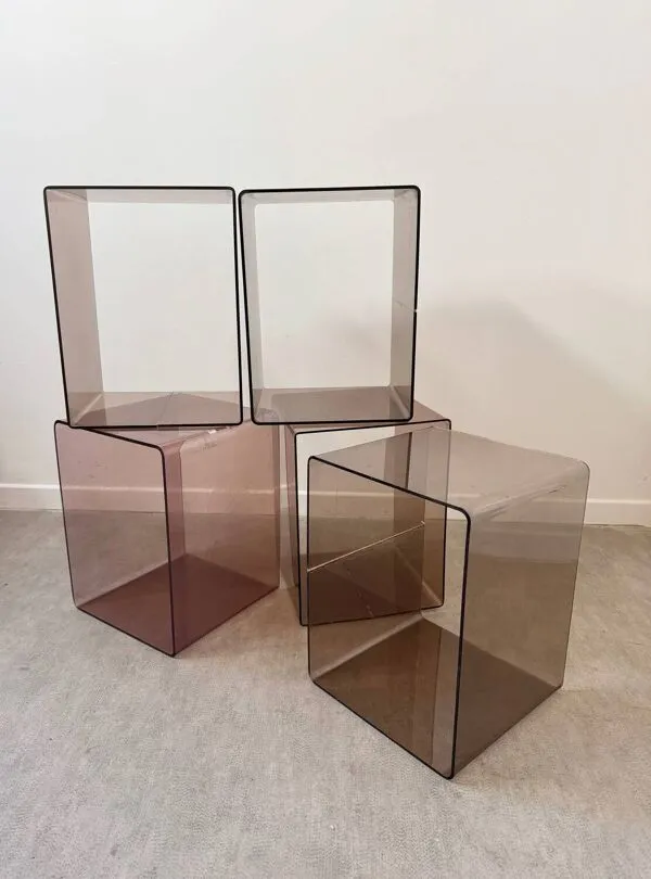 Illustration numéro 4 du produit Ensemble de 5 casiers en Plexiglas fumé