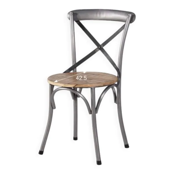 Illustration numéro 4 du produit Chaise bistrot en bois et métal