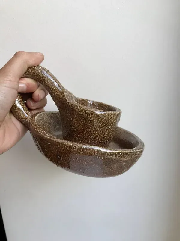 Illustration numéro 4 du produit bougeoir en céramique poterie années 70