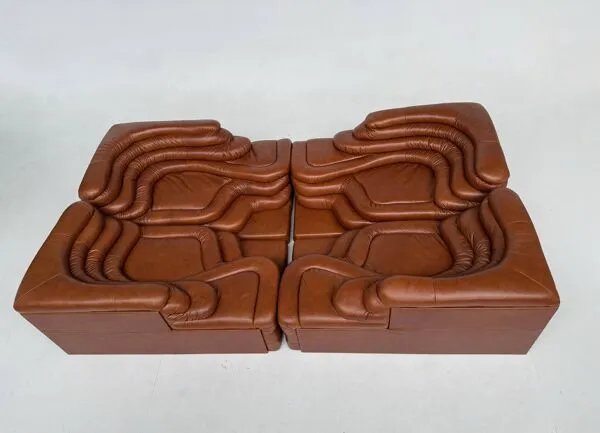 Illustration numéro 4 du produit 4-delige set de sede terrazza ds1025 by ubald klug in cognac leder