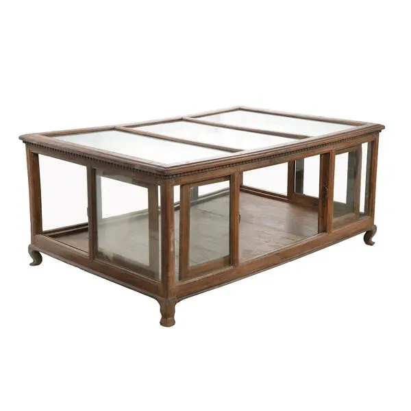 Illustration numéro 4 du produit Vitrine de présentation en bois sur pieds