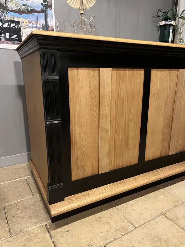 Illustration numéro 4 du produit Bar à vin glacière chêne meuble métier comptoir bistrot