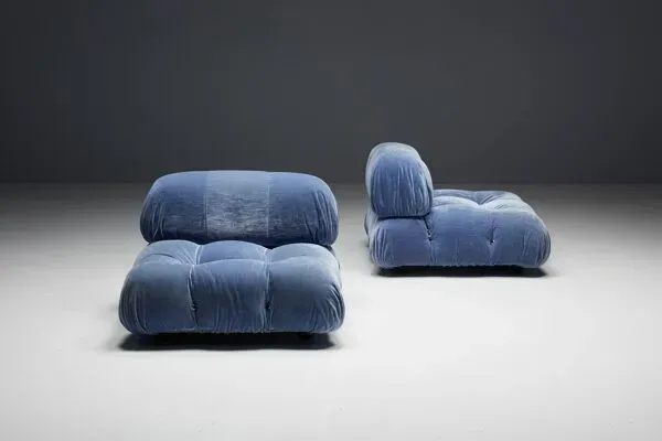 Illustration numéro 4 du produit Canapé Camaleonda en Velours Bleu par Mario Bellini pour B&B Italia, Italie, 1970s