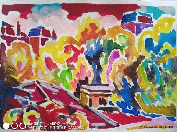 Illustration numéro 4 du produit pierre Lacroux (1909- 1993) Gouache sur papier 24 x 32 cm - de 1989 - (295)