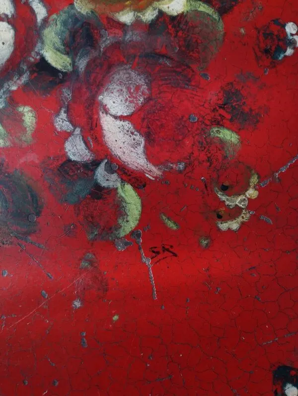 Illustration numéro 4 du produit Très grand plateau Napoléon III en tôle peinte