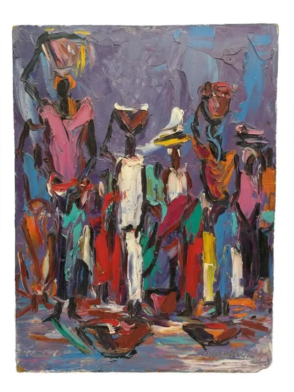 Illustration numéro 4 du produit Femmes portant des fardeaux sur la tête par Louis Koyongonda, 1950