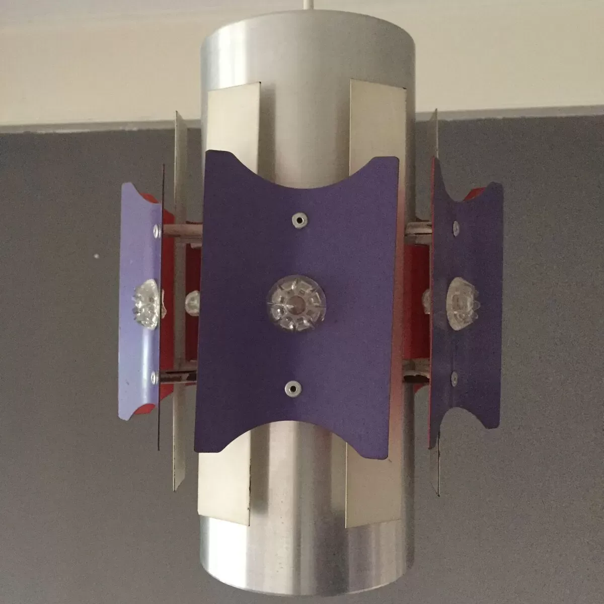 Illustration numéro 4 du produit Lampe vintage Lakro Anvia métal design industriel 1960s