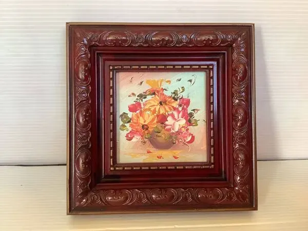 Illustration numéro 4 du produit Mini tableau bouquet de fleurs huile sur panneau