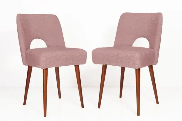 Illustration numéro 4 du produit Chaise coquille en bouclé rose, années 1960