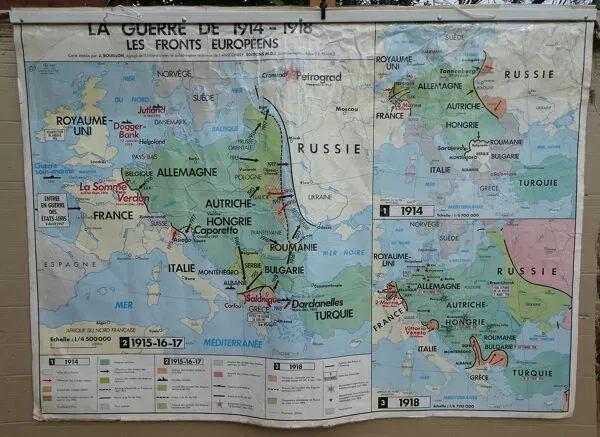 Illustration numéro 4 du produit Carte d'école vintage MDI La guerre de 1914-1918 -N2