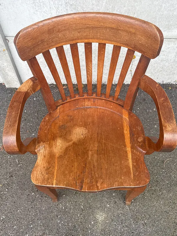 Illustration numéro 4 du produit Fauteuil de bureau – vintage – bois massif - USA, circa 1900