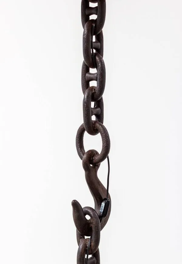 Illustration numéro 4 du produit Lampadaire industriel sculptural en chaîne de fer soudée, design brutaliste des années 80
