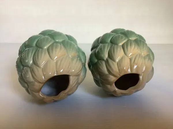 Illustration numéro 4 du produit Paire de vases artichauts barbotine