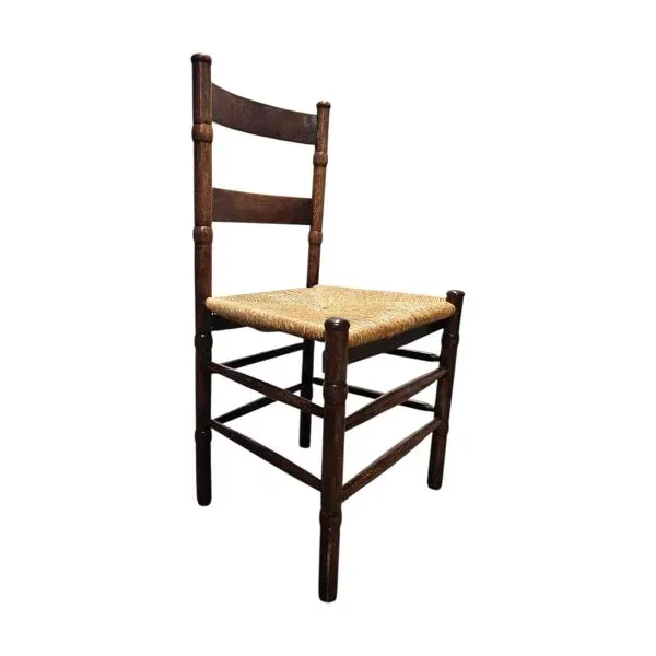 Illustration numéro 4 du produit 2 chaises en osier Art Déco / École d'Amsterdam / Jac Levee / milieu du siècle