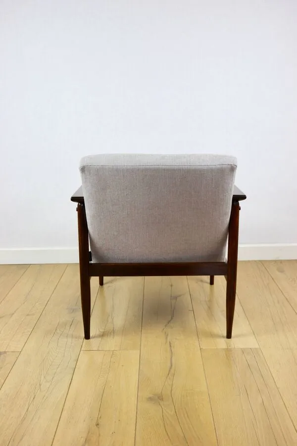 Illustration numéro 4 du produit Fauteuil vintage Loft années 1970 marron clair - gris clair