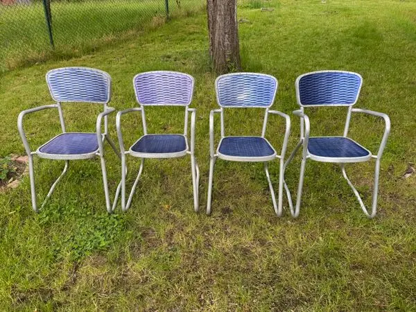 Illustration numéro 4 du produit 4 chaises fauteuils jardin design Gaston Viort