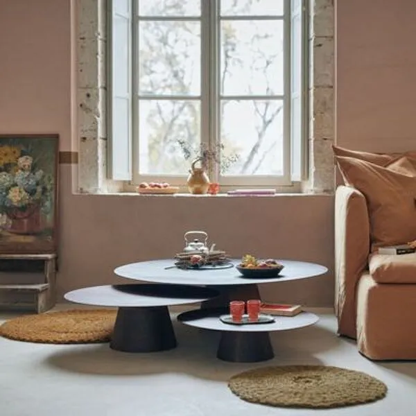 Illustration numéro 4 du produit Table Basse Beside 115cm – Métal Thermo-laqué Noir – Maison de Vacances