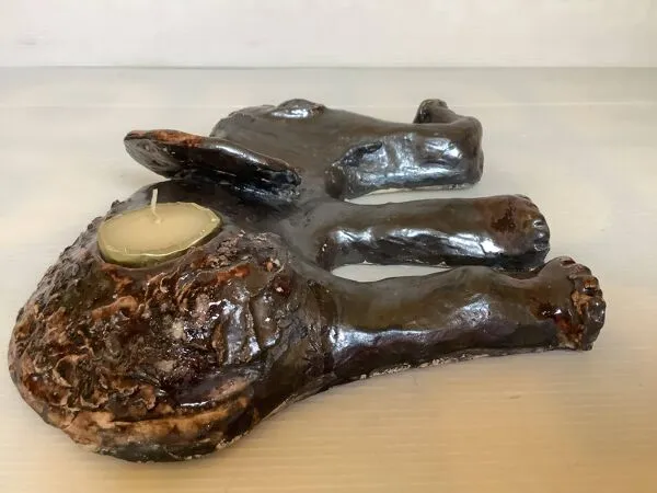 Illustration numéro 4 du produit Bougeoir éléphant céramique irisée signée