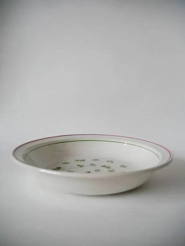 Illustration numéro 4 du produit Plat creux digoin sarreguemines rose et vert 1940