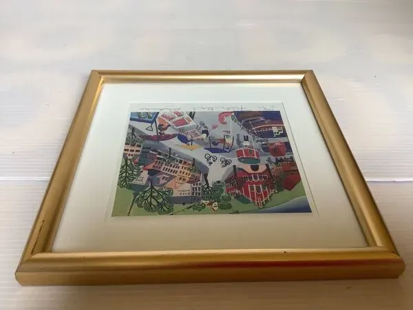 Illustration numéro 4 du produit Illustration Lithographie Arvid Norendal marché à Bergen