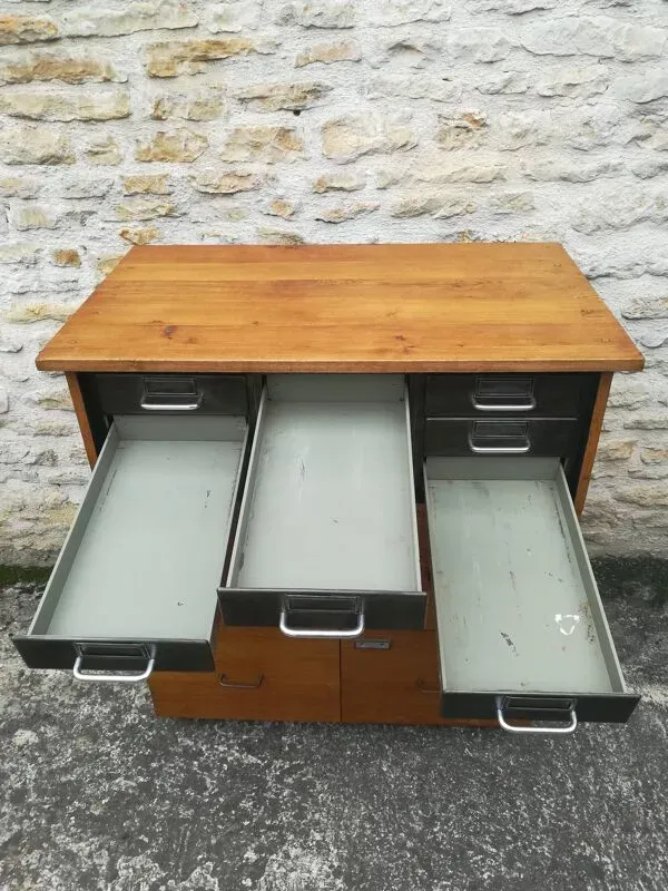 Illustration numéro 4 du produit Meuble de métier en bois et métal