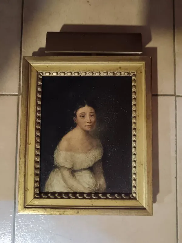 Illustration numéro 4 du produit Tableau portrait ancien huile sur toile XIXème siècle